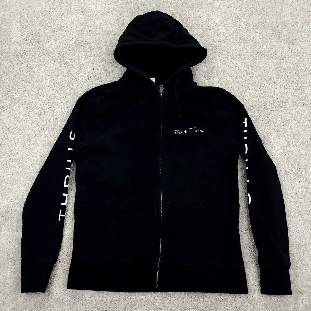 Sam Smith Hoodie Mens Medium Black Long Sleeve Drawstring Full Zip 2018 Tour